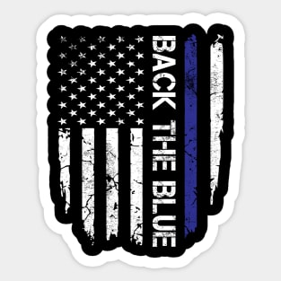 Back The Blue Police Officer Sticker
